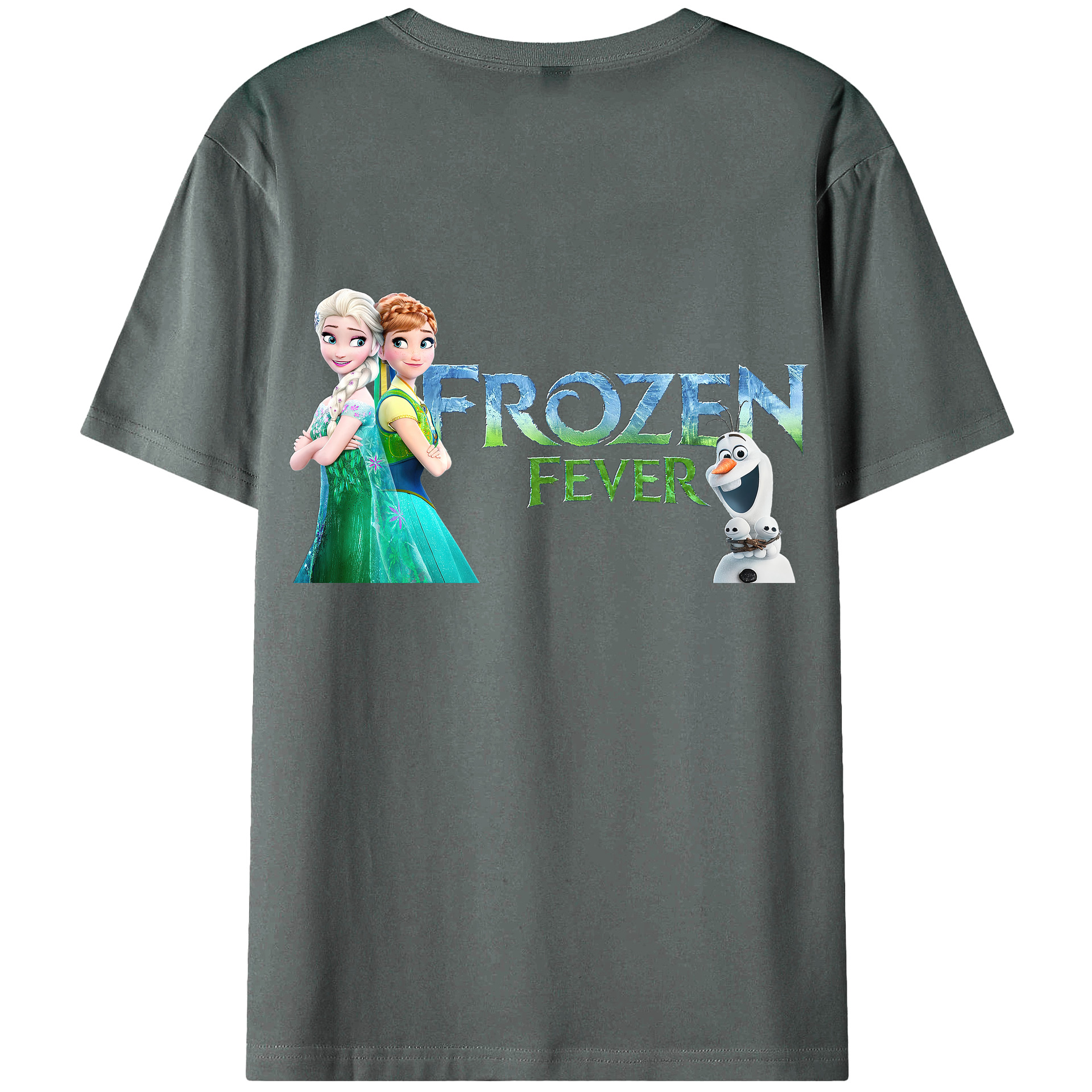 （画像用） アナと雪の女王 アンナ エルサ Frozen Anna Elsa 綿100％ メンズ半袖Tシャツ（バックプリント） 通気性